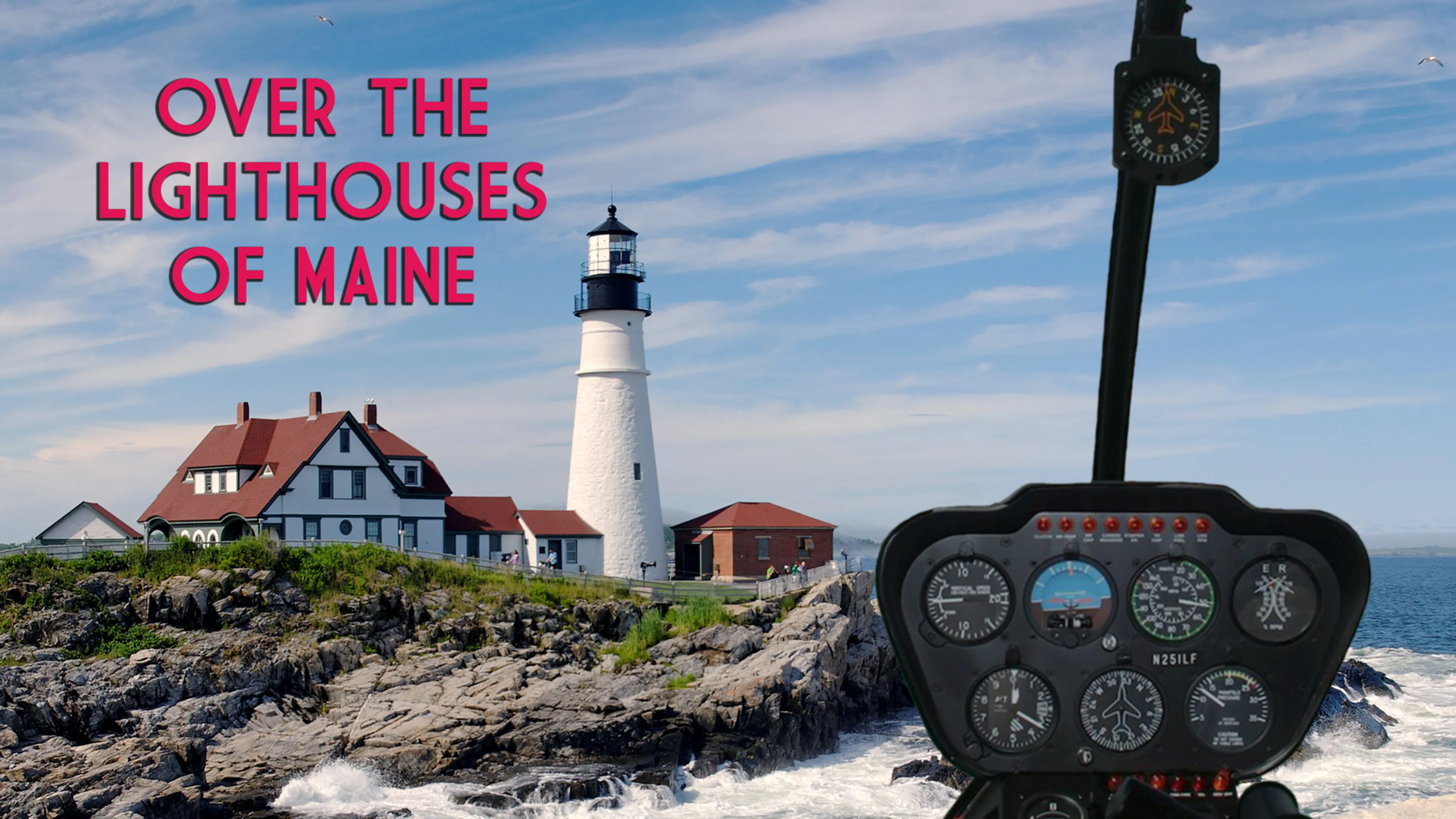 Over the Lighthouses of Maine poster